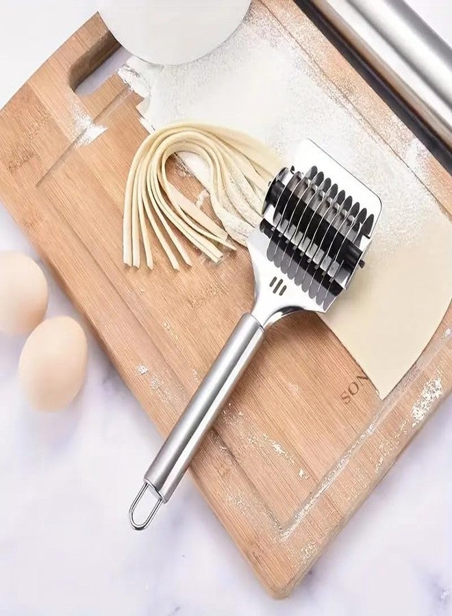 PUTHAK Stainless Steel Handheld Pasta Maker: Craft Homemade Noodles with Ease - Manual Noodle Cutter Roller for Kitchen Gadgets, Pack of 1 - Image 4